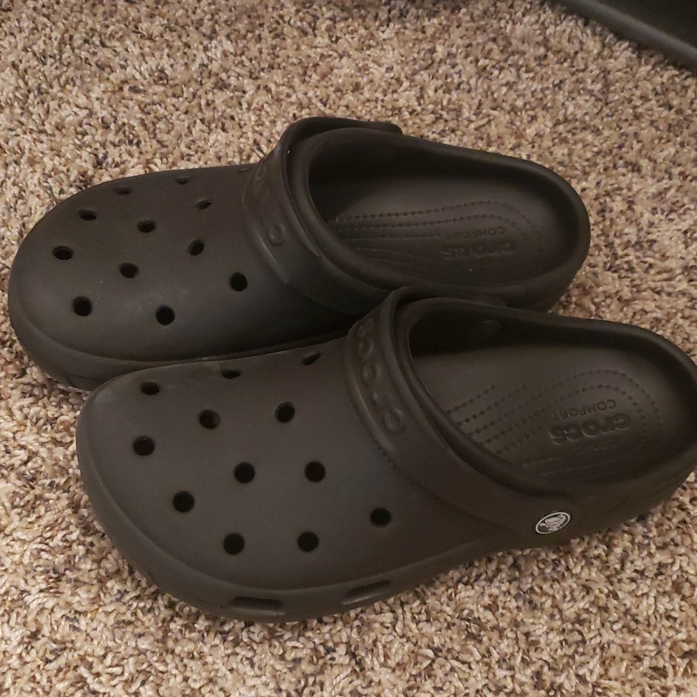 Grey Crocs (women's 9) (men's 7)